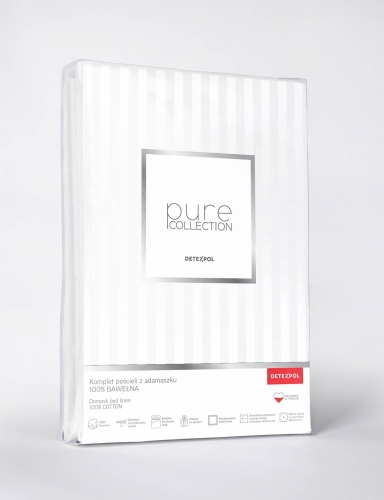 Pościel adamaszkowa Pure 220x200 biała