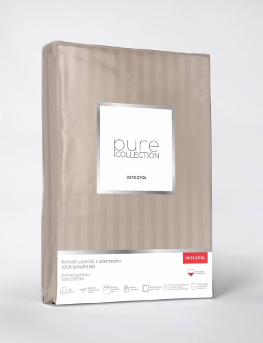 Pościel adamaszkowa Pure 220x200 szarobrązowa