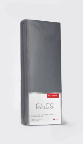 Prześcieradło Pure 140x200 satynowe z gumką w kolorze ciemnoszarym