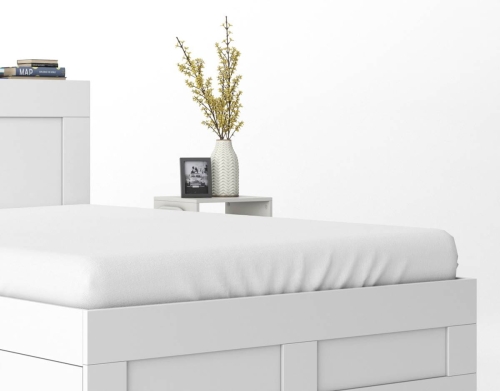 Prześcieradło Pure 160x200 satynowe z gumką w kolorze białym