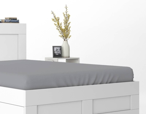 Prześcieradło Pure 160x200 satynowe z gumką w kolorze szarym