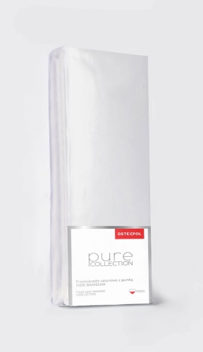Prześcieradło Pure 160x200 satynowe z gumką w kolorze srebrnym
