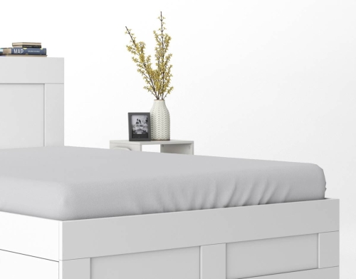 Prześcieradło Pure 160x200 satynowe z gumką w kolorze srebrnym