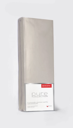 Prześcieradło Pure 220x200 satynowe z gumką w kolorze beżowym