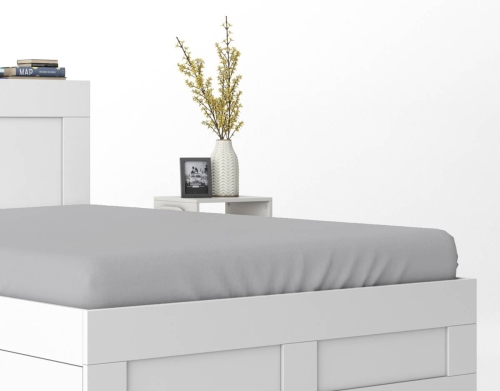 Prześcieradło Pure 220x200 satynowe z gumką w kolorze jasnoszarym