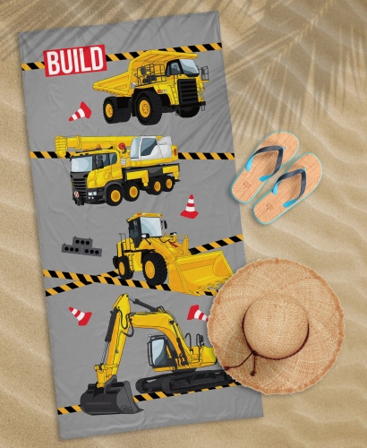 Ręcznik plażowy 70x140 Maszyny Budowlane