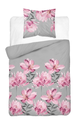 Pościel satyna bawełniana popielata Home Satin 140x200 w magnolie