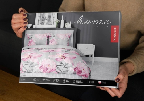 Pościel satyna bawełniana popielata Home Satin 140x200 w magnolie