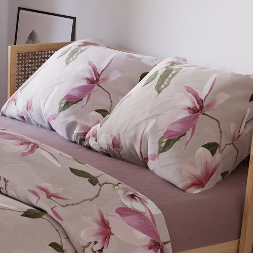 Komplet pościeli z bawełny satynowej 160x200 Magnolia