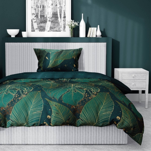 Pościel satyna bawełniana Home Satin 140x200 w złote liście