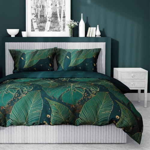 Pościel satyna bawełniana Home Satin 220x200 w złote liście