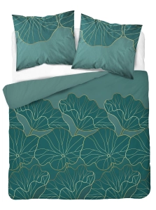 Pościel satyna bawełniana Home Satin 160x200 w złote kwiaty