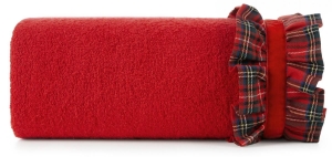 Ręcznik świąteczny czerwony kratka 70x140 Santa