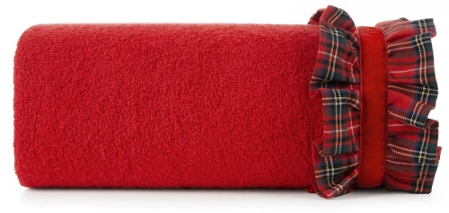 Ręcznik świąteczny czerwony kratka 70x140 Santa