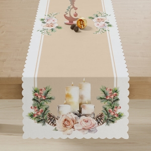 Bieżnik wodoodporny świąteczny 38x140 Jemioła