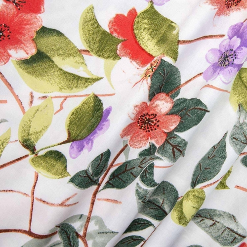 Pościel z bawełny satynowej 220x200 Kolorowe Kwiaty