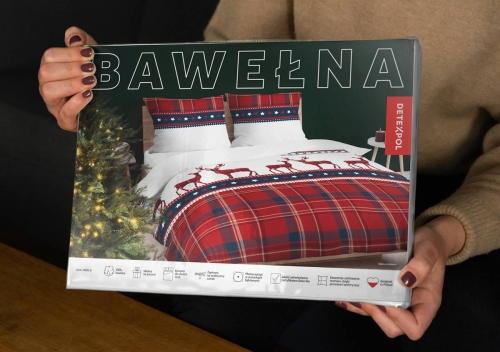Komplet pościeli świątecznej 160x200 Renifery