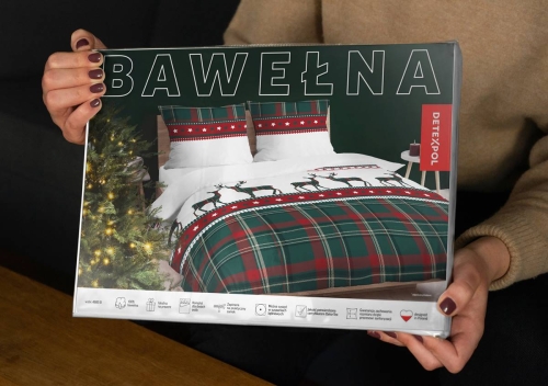 Komplet pościeli świątecznej 160x200 Renifery