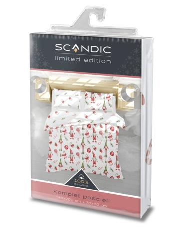 Pościel bawełniana świąteczna 140x200 Skrzat