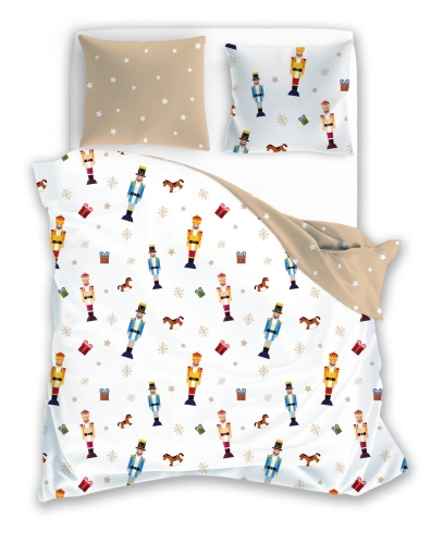 Pościel bawełniana świąteczna 220x200 Dziadek do Orzechów