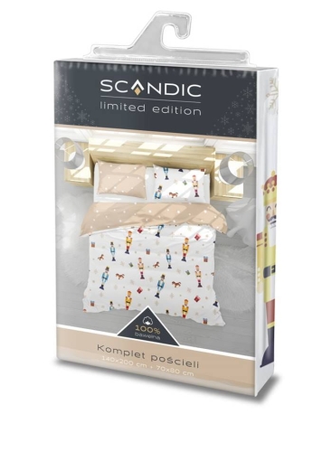 Pościel bawełniana świąteczna 220x200 Dziadek do Orzechów