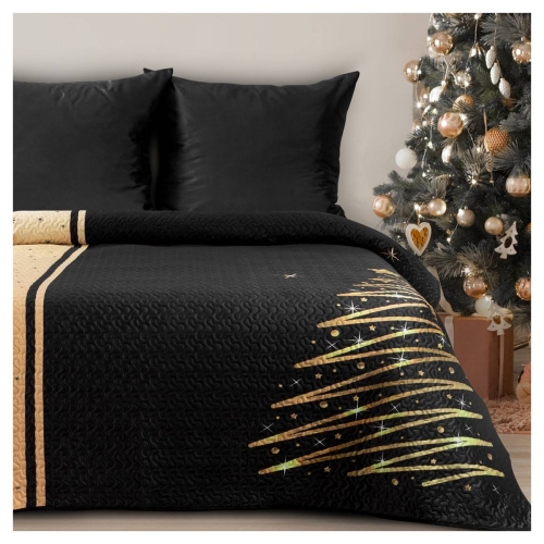 Narzuta świąteczna 220x240 czarno złota Eve