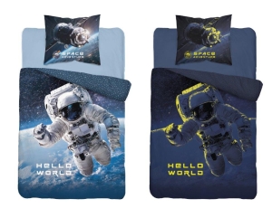 Pościel bawełniana świecąca 140x200 Astronauta