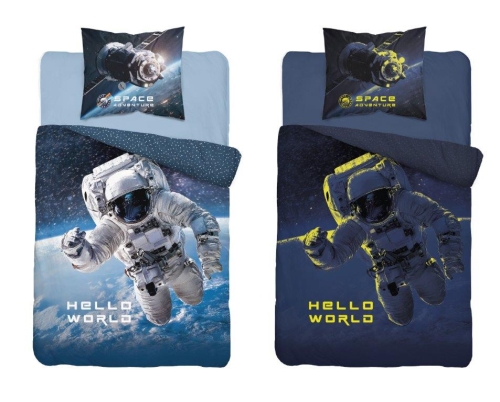 Pościel bawełniana świecąca 140x200 Astronauta