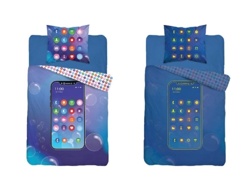 Pościel bawełniana świecąca 160x200 Smartfon