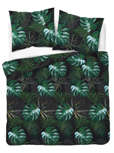 Pościel satyna bawełniana Home Satin 180x200 zielone liście monstery