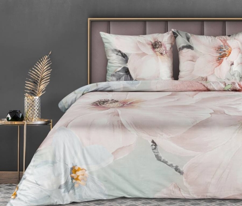 Pościel makosatyna bawełniana w różowe kwiaty 220x200 Premium