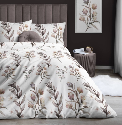 Pościel satyna bawełniana Home Satin 220x200 w kwiaty