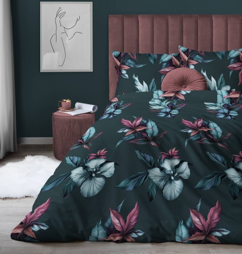 Pościel satyna bawełniana Home Satin 160x200 w duże kwiaty