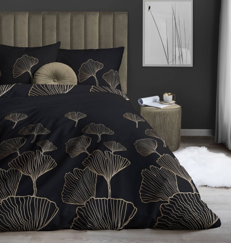 Pościel satyna bawełniana Home Satin 140x200 czarno złota