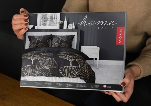 Pościel satyna bawełniana Home Satin 140x200 czarno złota