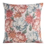 Poszewka dekoracyjna Flore 45x45 w białe i pomarańczowe kwiaty