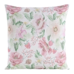 Poszewka dekoracyjna biała Flore 45x45 w różowe kwiaty i maliny