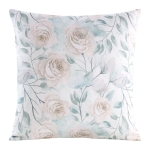 Poszewka dekoracyjna biała Flore 45x45 w kremowe kwiaty