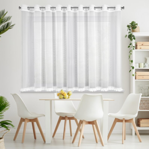 Firanka gotowa Sylvi 300x150 biała przelotki