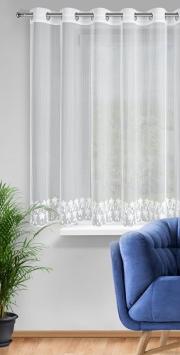 Firanka gotowa Sadie 300x150 biała przelotki