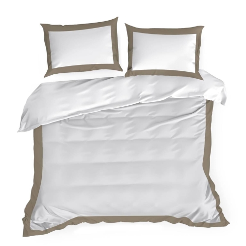 Pościel Laura 160x200 biało kawowa