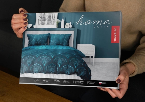 Pościel satyna bawełniana Home Satin turkusowa 160x200 ombre