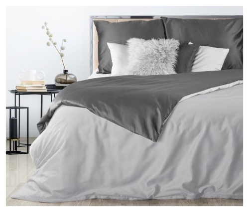 Ekskluzywna pościel srebrno stalowa 160x200 