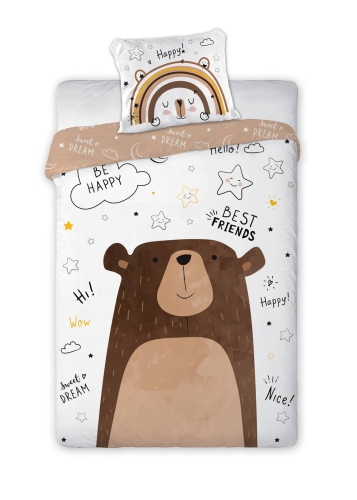 Pościel bawełniana dziecięca 160x200 Brązowy Miś