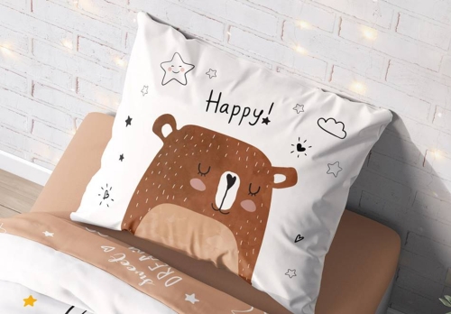 Pościel bawełniana dziecięca 160x200 Brązowy Miś