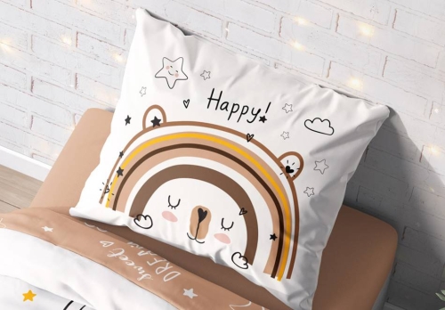 Pościel bawełniana dziecięca 160x200 Brązowy Miś