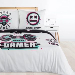 Komplet pościeli bawełnianej dziecięcej D91 140x200 Cyber Gamer