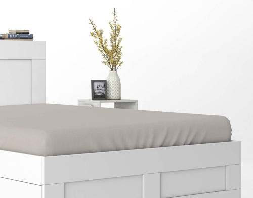 Prześcieradło Pure 160x200 satynowe z gumką w kolorze beżowym