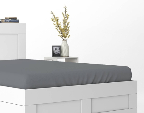 Prześcieradło Pure 220x200 satynowe z gumką w kolorze ciemnoszare