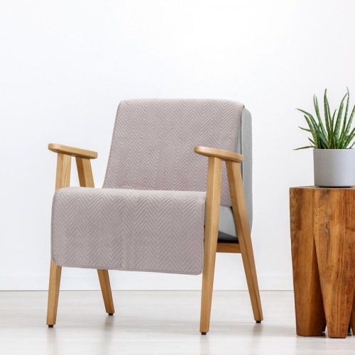 Narzuta na fotel Sofia 70x160 pudrowym